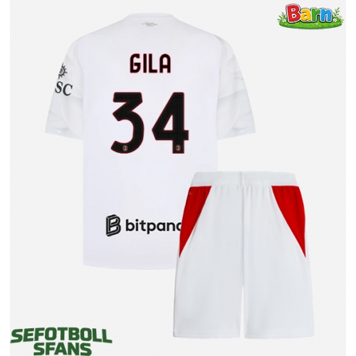 AC Milan Mario Gila #34 Bortaställ Barn 2026-27 Kortärmad (+ Korta byxor)